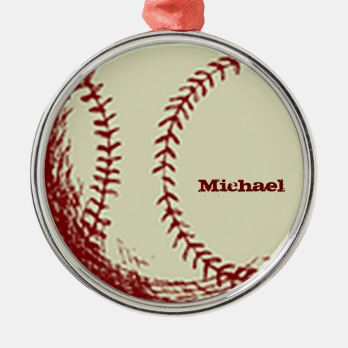 Personalized Vintage Baseball Ornament