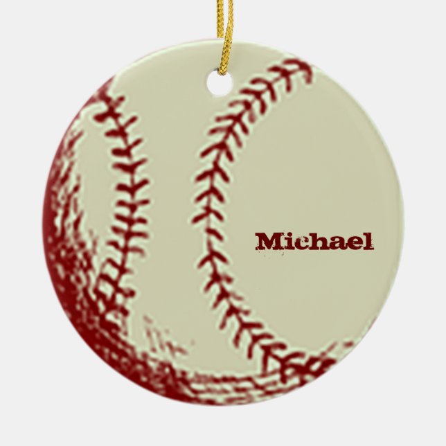 Personalized Vintage Baseball Ornament (Front)
