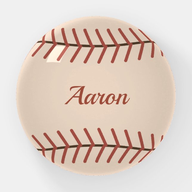 Personalized Vintage Baseball Paperweight  (Front)