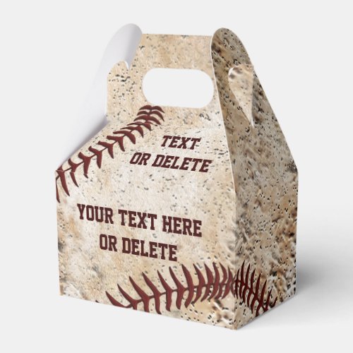 Personalized Vintage Baseball Party Favors Boxes