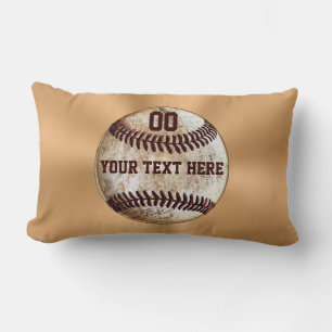 Personalized Vintage Baseball Pillow Lumbar