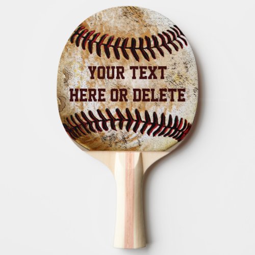 Personalized Vintage Baseball Ping Pong Paddle