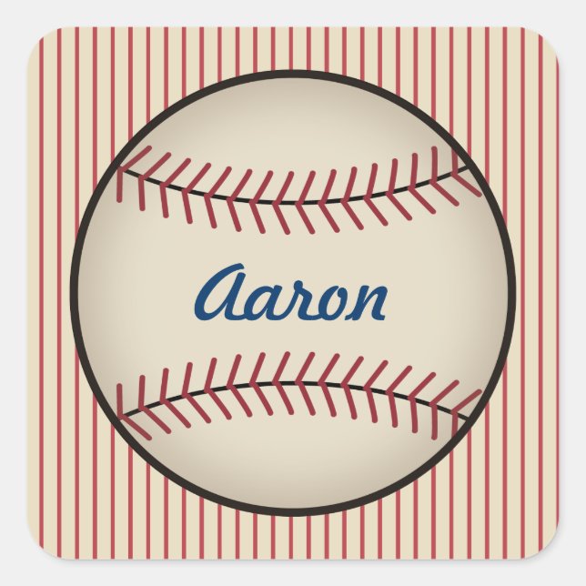 Personalized Vintage Baseball Stickers (Front)