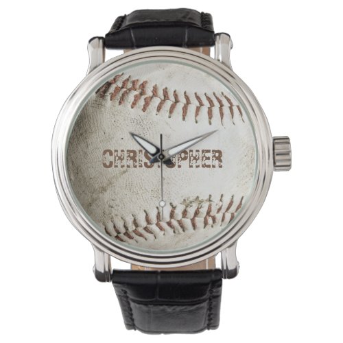 Personalized Vintage Baseball Watch