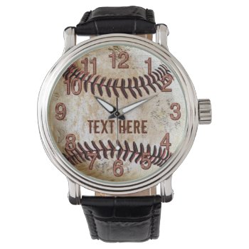 Personalized Vintage Baseball Watches Your Text by YourSportsGifts at Zazzle