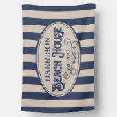 Personalized Vintage Beach House Stripe House Flag | Zazzle