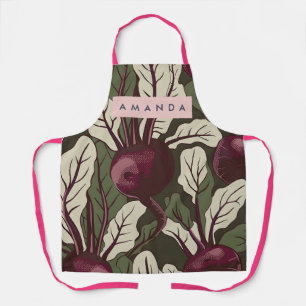 Personalized Vintage Beetroot Garden Art Design Apron