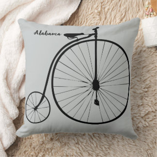 Personalized Vintage Bicycle Throw Pillow