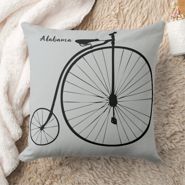 Personalized Vintage Bicycle Throw Pillow (Blanket)