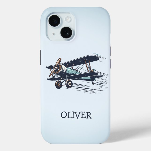  Personalized Vintage Biplane Case-Mate iPhone Case (Back)