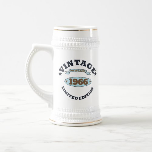 Personalized vintage birthday beer stein