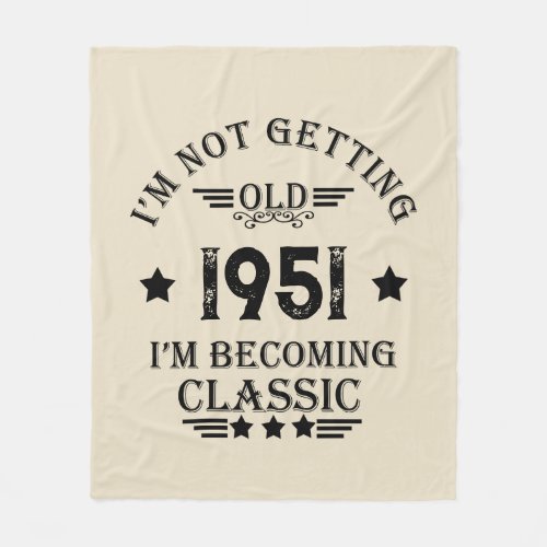 Personalized vintage birthday black fleece blanket