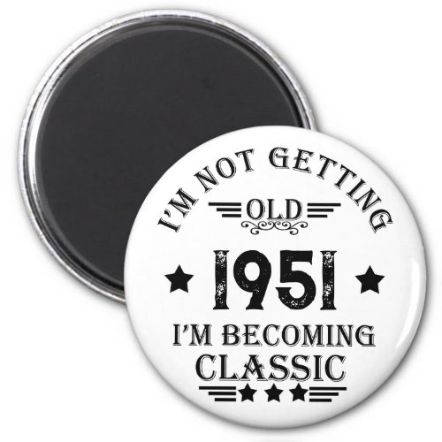 Personalized vintage birthday black magnet