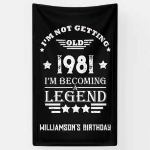 Personalized vintage birthday black white banner