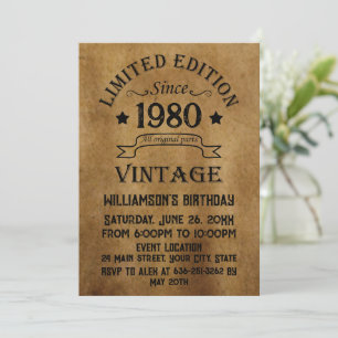 Personalized vintage birthday cocktail party invitation