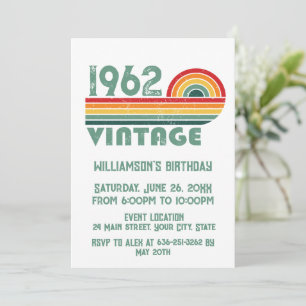 Personalized vintage birthday cocktail party invitation