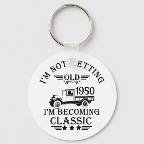 Personalized vintage birthday dad keychain