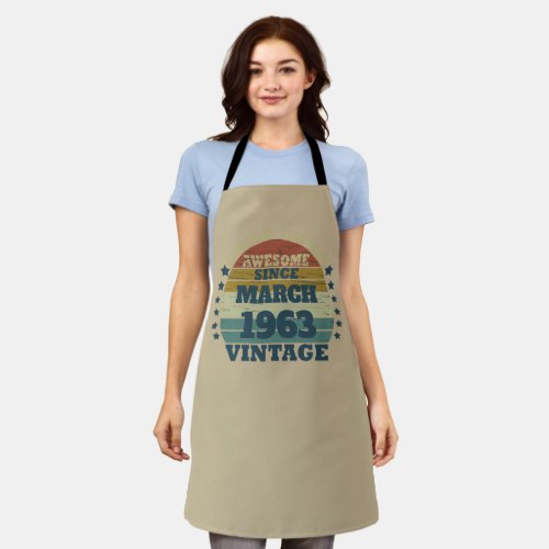 Personalized vintage birthday gift apron