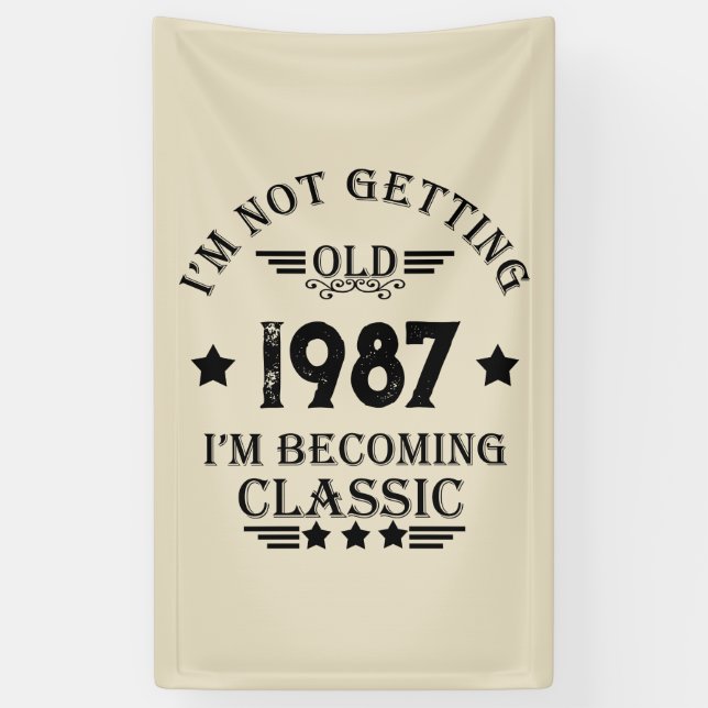 Personalized vintage birthday gift banner (Vertical)