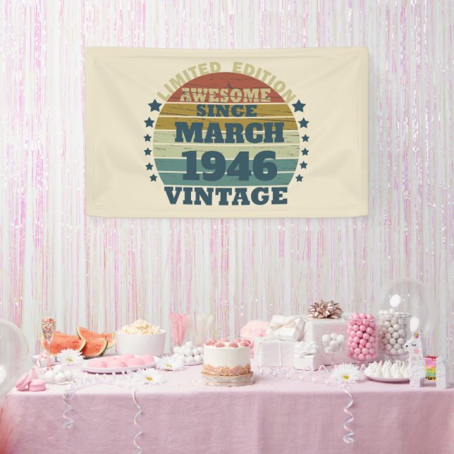 Personalized vintage birthday gift banner (Party)