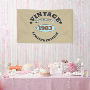 Personalized vintage birthday gift banner