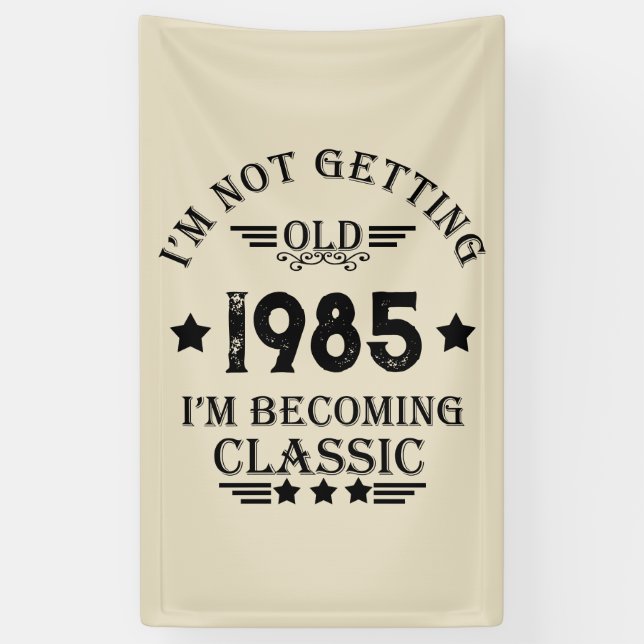 Personalized vintage birthday gift banner (Vertical)