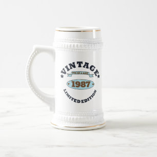 Personalized vintage birthday gift beer stein