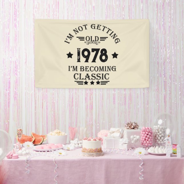 Personalized vintage birthday gift black banner (Party)