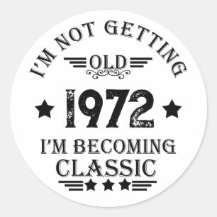 Personalized vintage birthday gift black classic round sticker