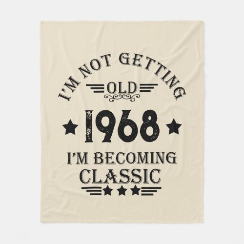 Personalized vintage birthday gift black fleece blanket