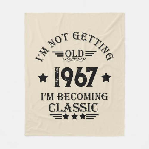 Personalized vintage birthday gift black fleece blanket