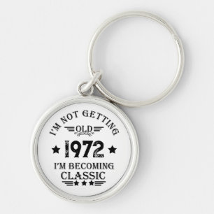 Personalized vintage birthday gift black keychain
