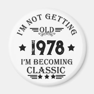 Personalized vintage birthday gift black magnet