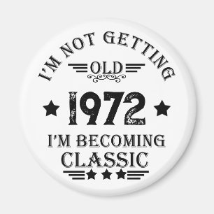 Personalized vintage birthday gift black magnet