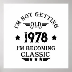 Personalized vintage birthday gift black poster