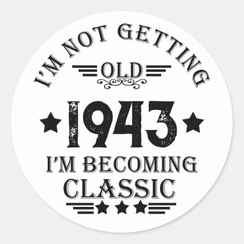 Personalized vintage birthday gift classic round sticker