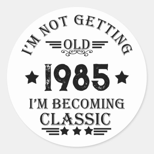 Personalized vintage birthday gift classic round sticker