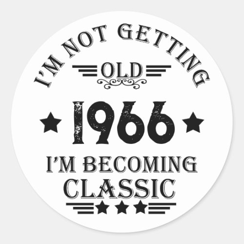 Personalized vintage birthday gift classic round sticker