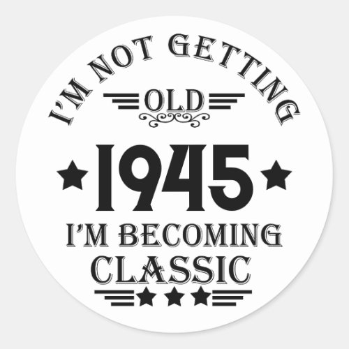 Personalized vintage birthday gift classic round sticker