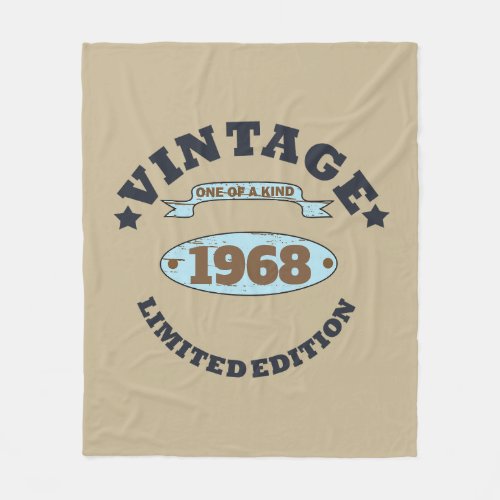 Personalized vintage birthday gift fleece blanket