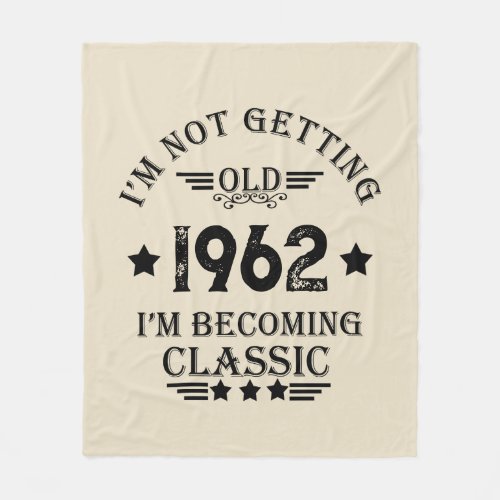 Personalized vintage birthday gift fleece blanket