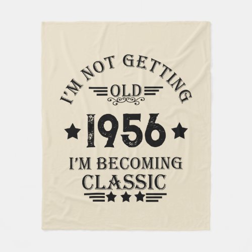 Personalized vintage birthday gift fleece blanket