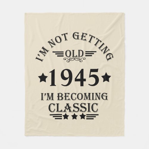 Personalized vintage birthday gift fleece blanket