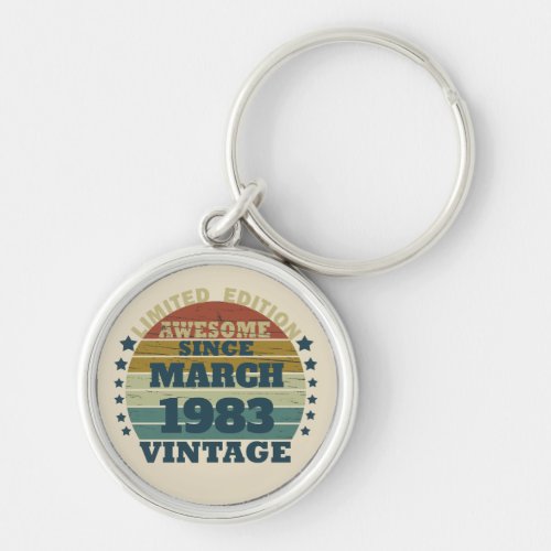 Personalized vintage birthday gift idea keychain