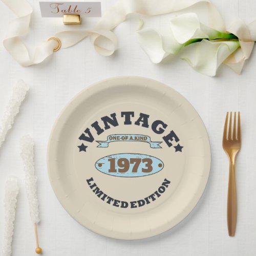 Personalized vintage birthday gift idea paper plates
