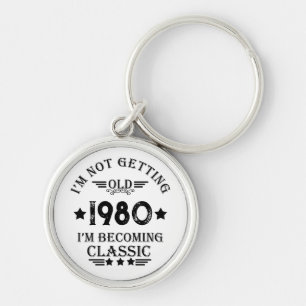 Personalized vintage birthday gift keychain