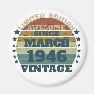 Personalized vintage birthday gift magnet