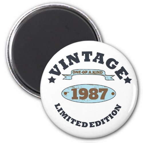 Personalized vintage birthday gift magnet