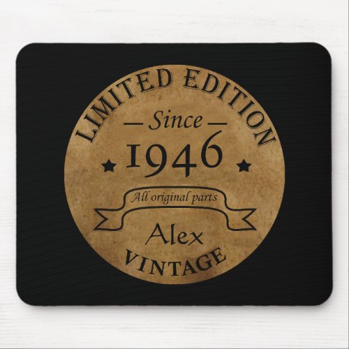 Personalized vintage birthday gift mouse pad