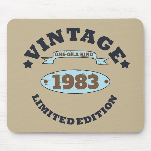 Personalized vintage birthday gift mouse pad (Front)